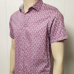 men's flamingo shirt S size 3 Ted Baker pink print cotton